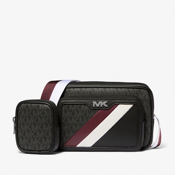 MICHAEL KORS Rivington Striped Logo Camera Bag NWT - Picture 1 of 4